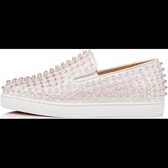Christian Louboutin Roller Boat Sparkly Spikes